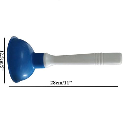 NewFerU Drain Plunger, Small 4-Inch Sink Clog Remover, Mini Hand Unclogger | Rubber Cup Plumber Helper, Force Tiny Compact Tool with 9 inch Short Handle for Kitchen Bathroom, Toilet, Shower, Bath Tub - color: Blue