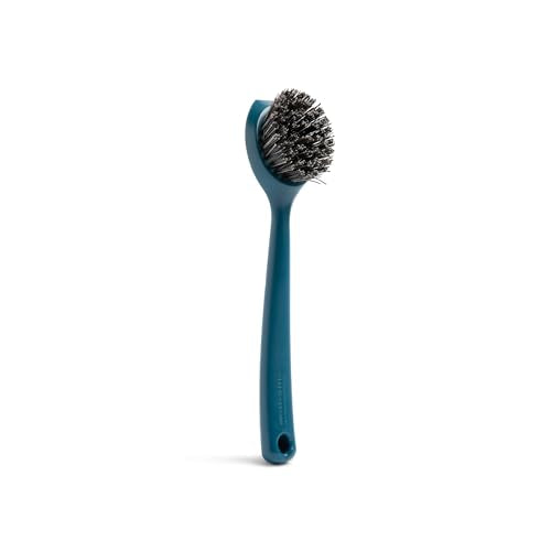 Full Circle Clean Ocean, Heavy Duty Dish Brush, Tough Bristles and Built-in Scraper, Perfect for Cast Iron, Sustainably Made 100% from Recycled Ghost Fishing Nets - size: Heavy-Duty Dish Brush