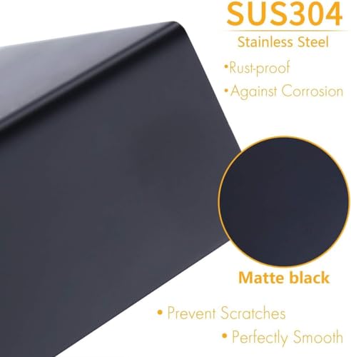 Matte Black Towel Ring Towel Holder, NSCMQSL SUS 304 Stainless Steel Hand Towel Rack for Bathroom, Modern Square-Shape Style