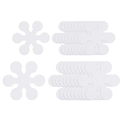 HARFINGTON 1 Set(20pcs) Non Slip Bathtub Stickers Bath Shower Floor 3.15" 3.94" Anti-Slip Sticker Tape Snowflake Style Decals for Bathroom Kitchen Bathtub Treads Stairs, White - color: White