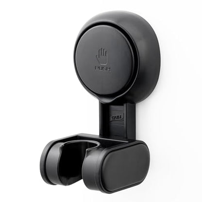 TAILI Shower Head Holder Suction,Adjustable Height & Angle,Universal,Black | bathroom handheld shower wand bracket,no-drill removable waterproof,round,plastic,wall mounted,kids,pets,4.5" - color: Black, size: Round
