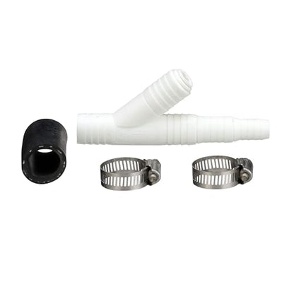 Watts Premier Universal Dishwasher / Drain Line to Garbage Disposal Adapter for Reverse Osmosis Systems, Push-In Fitting & Barb, Hose Coupler, Marine Stainless Steel Hose Clamps, No Drilling Required