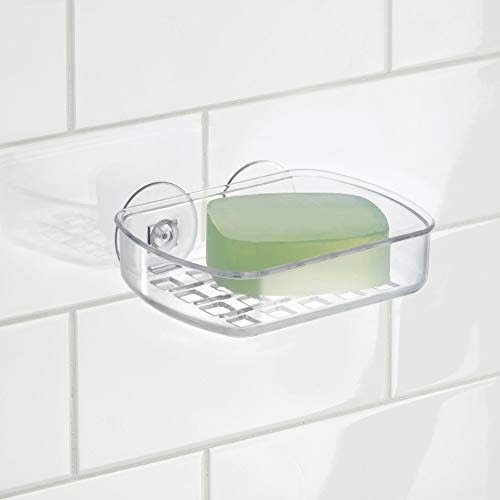iDesign BPA-Free Plastic Suction Bar Soap Dish - 5.25" x 4" x 2", Clear,19600 - color: Clear