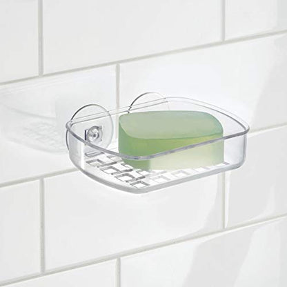 iDesign BPA-Free Plastic Suction Bar Soap Dish - 5.25" x 4" x 2", Clear,19600 - color: Clear