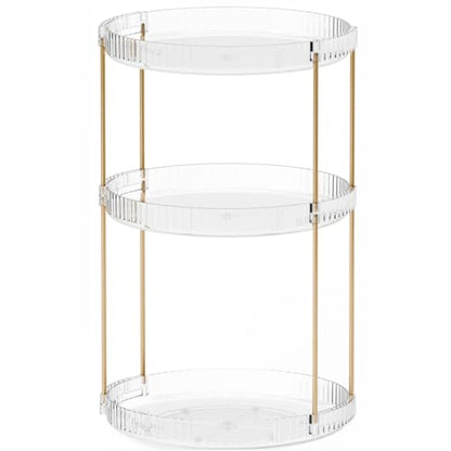 Acrylic 360 Rotating Makeup Organizer and Perfume Organizer,3 Tier Make Up Holder and Acrylic Skincare Organizers for Countertop,Vanity,Bathroom,Clear Spinning Beauty Organizer for Face Product - size: 3 Tier