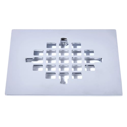4-1/4 Inch Square Snap-in Shower Drain Cover Chrome | 304 stainless steel Shower Strainer Grid, large flow anti-clog, 4.25 inch square size fits most household shower drains - color: Chrome