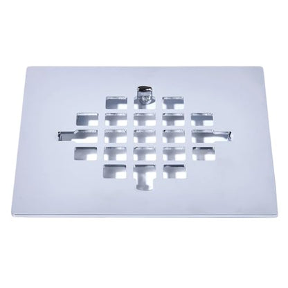 4-1/4 Inch Square Snap-in Shower Drain Cover Chrome | 304 stainless steel Shower Strainer Grid, large flow anti-clog, 4.25 inch square size fits most household shower drains - color: Chrome
