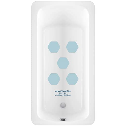 Kahuna Grip Bathtub Bath and Shower 5¼" Hexagon Non-Slip Traction Treads (Blue) - color: Blue
