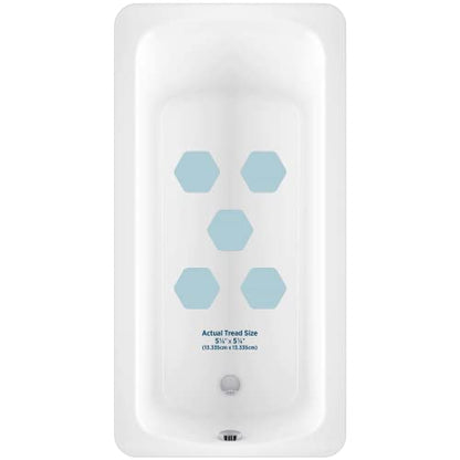 Kahuna Grip Bathtub Bath and Shower 5¼" Hexagon Non-Slip Traction Treads (Blue) - color: Blue