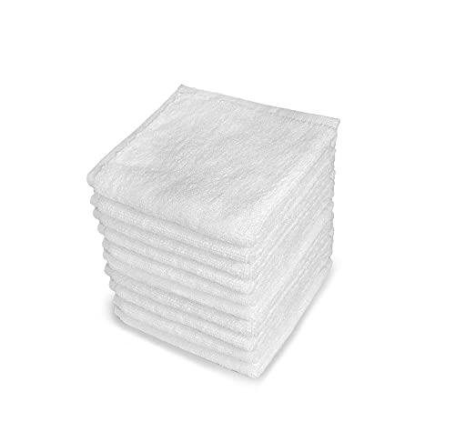Pacific Linens Soft washcloths for face Hand Fingertip Towels 12 Pack 100% Cotton White 12x12 inch for Kids wash Cloths for Body and face 12 Pack Sets