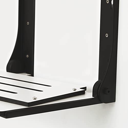 Seachrome SHAF-185155-PWS-S-MB Shower Bench Seat, White - color: White Seat With Matte Black Frame