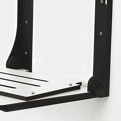 Seachrome SHAF-185155-PWS-S-MB Shower Bench Seat, White - color: White Seat With Matte Black Frame