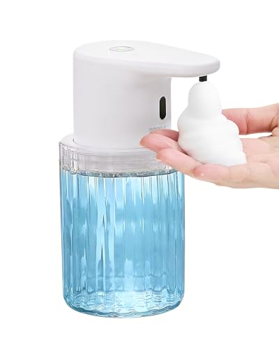Automatic Foaming Soap Dispenser Touchless, USB Rechargeable Soap Dispenser | Adjustable Foam Levels, 10oz/300mL Hands Free Sensor, Waterproof, Wall Mounted or Countertop for Bathroom & Kitchen - color: White, style: Foam
