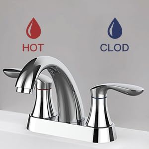 Bathroom Faucet, 4 Inch Bathroom Faucets for Sink 3 Hole, Centerset Bathroom Sink Faucet with Plastic Pop-Up Drain and cUPC Lead-Free Hose(Chrome) - color: Chrome, size: 4 inch 1 pack