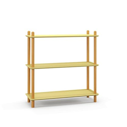 3-Tier Bamboo Freestanding Shelf Unit, Versatile Open Shelf Display - size: 31.5''W 3-tier