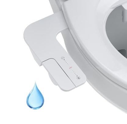 Smart Bidet Seat Non-Electric, Ultra-Thin Dual Nozzle, Hot and Cold Water Front Rear Wash with Adjustable Pressure, Easy Installation - color: White, style: Dual Nozzle Lever