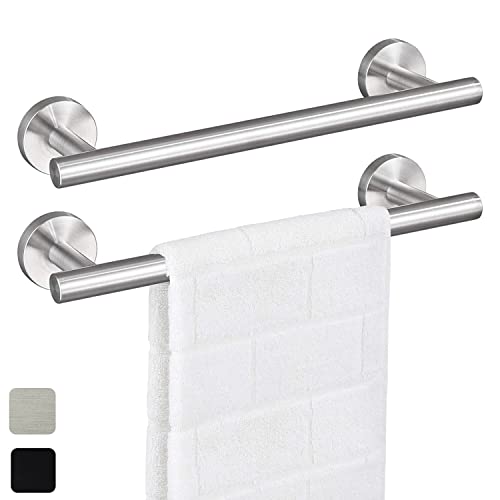 12 Inch Towel Bar 2 Pack for Bathroom 9/12/16/24/28/33 Inch Kitchen Hand Towel Holder Brushed Nickel Stainless Steel 304 RUSTPROOF Wall Mount Towel Rod 2 of Pack (2, Brushed Nickel, 12 Inch) - color: Brushed Nickel, size: 12 Inch