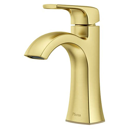 Pfister Bruxie Bathroom Sink Faucet, Single Control, 1-Handle, Single Hole, NSF Certified, Brushed Gold Finish, LF042BIEBG
