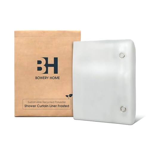 Bowery Home, NOT Made in China, Eco-Friendly Recycled PEVA Shower Curtain Liner – Waterproof, Sustainable, Non-Toxic, Odorless with Rust-Proof Grommets - 72x72in, 4G – Frosted - color: 4g / Frosted