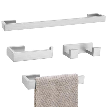 Lairuier Brushed Nickel Bathroom Accessories, 23.6 inches Towel Bar Set | Including Towel Bar, Towel Holder, Toilet Paper Holder, Towel Hook, SUS304 Stainless Steel Bathroom Towel Holder Hardware Set - color: Brushed Nickel, size: Set A