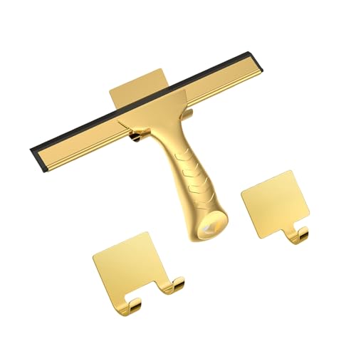 Shower Squeegee Stainless Steel Glass Window Squeegees for Bathroom Door Car Glass with Hook Wiper Cleaner Household Shower Squeegee - color: C