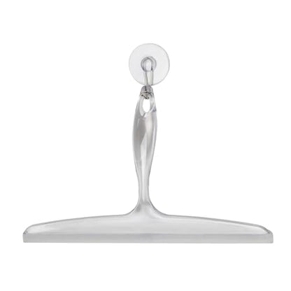 iDesign Plastic Bath Squeegee for Glass with Suction Hook Holder – 12", Clear - color: Clear, style: Pack of 1
