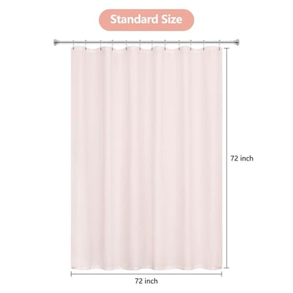 Seenus Waterproof Soft Microfiber Shower Curtain TPU Backed Lightweight, Baby Pink Fabric Shower Curtain Liner with 2 Large Magnets, 72 x 72 Inch 2 in 1 Hotel Quality Cloth Bathroom Curtain Washable - color: Baby Pink, size: 72"W x 72"L (Pack of 1)