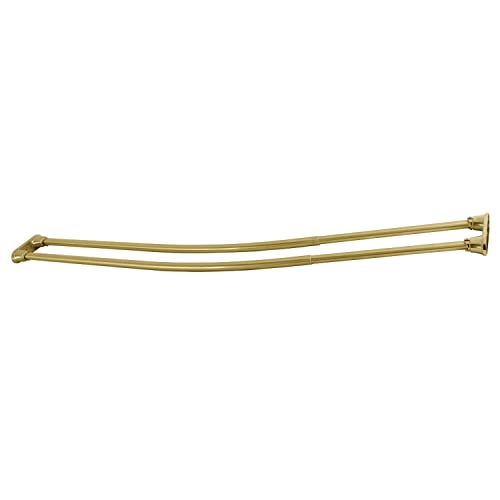 Kingston CCD2177 Double Curved Shower Curtain Rod, Brushed Brass