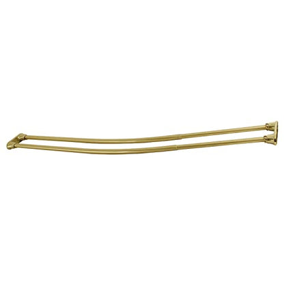Kingston CCD2177 Double Curved Shower Curtain Rod, Brushed Brass