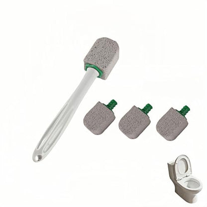 Pumice Toilet Brush Scrubber with 9.5” Handle - 1 Scrubber + 4 Pumice Stones - Remove Hard Water Stains, Rust & Lime from Toilet, Tub, Tile, Grill & Pool - No-Scratch, Easy Grip