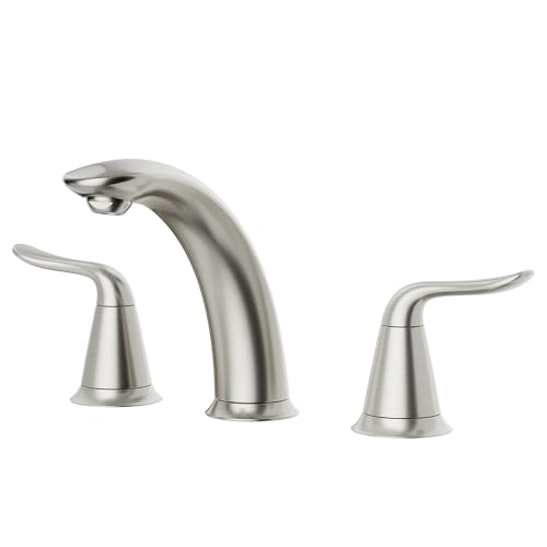 VXV Bathroom Faucet 3 Hole, 8 Inch Widespread Bathroom Sink Faucet for Lavatory Vanity with Pop-up Drain Brushed Nickel