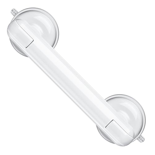 Grab Bars for Bathtubs and Showers, Shower Handles for the Elderly and People in Need, 2026 Upgraded Rubber Suction Cup with Maximum 350 lbs Suction Power, No Drilling-(White-1 Pack) - color: White, size: 1 Pack