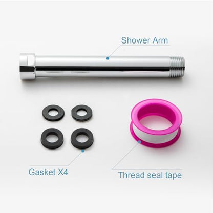 OFFO Shower Head Extension Arm, Shower Arm Extension Shower Head Extender Made of 304 Stainless Steel Shower Pipe Extension, Chrome 6 in - color: Chrome, style: 6 in
