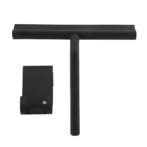 All Purpose Stainless Steel Shower Squeegee, Bathroom Cleaner Tool Household Window Mirror Squeegee with Hooks Holder for Home Cleaning, Glass Door, Tile Wall, Car