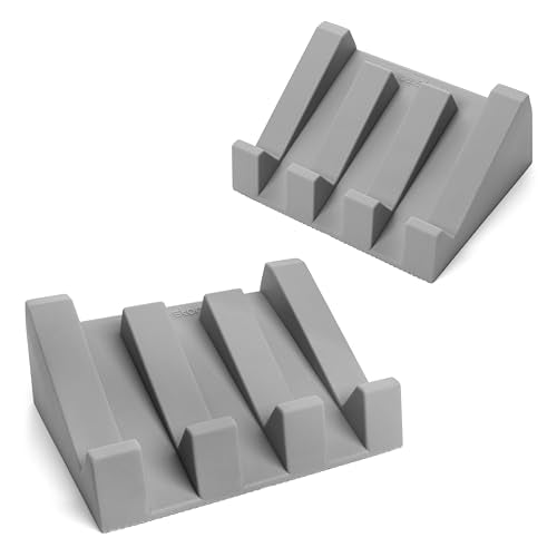 Silicone Soap Dish (USA Patented) Self Draining Bar Soap Holder for Shower Bathroom Sink, Drying Soap Dish Tray Kitchen Sponge Holder Easy Cleaning Soap Saver Mat (Light Grey, 2) - color: Light Grey, 2