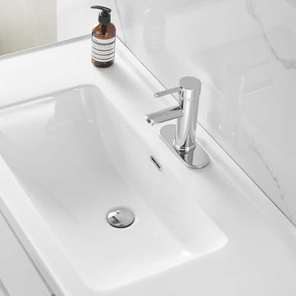 Bathroom Sink Drain, 1-1/2" to 1-3/4", Chrome | Bathroom Sink Stopper with Overflow Pop Up Drain Assembly Stopper Vessel Vanity Lavatory Commercial Bath Brass - color: Chrome