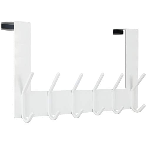 WEBI Over the Door Hooks,Over Door Towel Rack,Door Hanger,Door Coat Hanger,Over the Door Coat Rack,Door Hooks for Hanging Clothes,Back of Door,White - color: White, size: 1 Pack