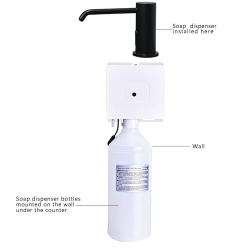 Automatic Soap Dispenser for Kitchen Sink, Matte Black Touchless Built-in Liquid Soap Dispenser with 33.81oz/1000ml Motion Activated No Touch Sanitizer Dispenser for Bathroom with High Capacity - color: Black