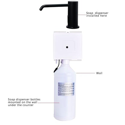 Automatic Soap Dispenser for Kitchen Sink, Matte Black Touchless Built-in Liquid Soap Dispenser with 33.81oz/1000ml Motion Activated No Touch Sanitizer Dispenser for Bathroom with High Capacity - color: Black