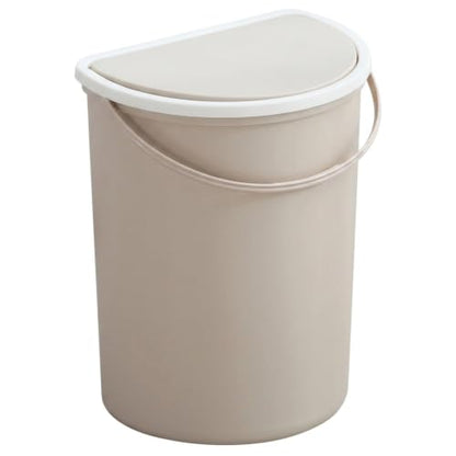 Wall Mounted Trash Can with Lid, 1.06 Gallon Space Saving Waste Bin for Bathroom Kitchen Cabinet Door, Compact PP Plastic Garbage Can