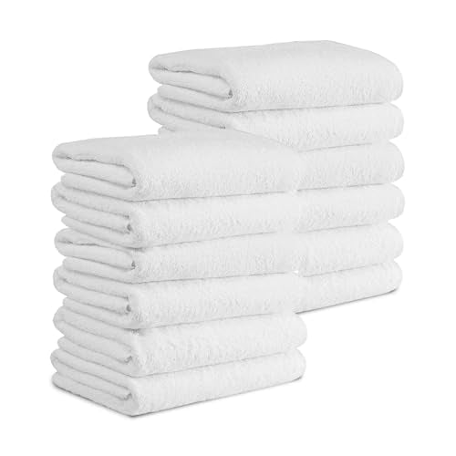 CTT - Premium Washcloths 12 Pack Set, 100% Turkish Cotton, Highly Absorbent & Quick Dry, Face Towels Wash Cloths for Hotel, Spa & Gym | 12"x12" (White) - color: White, size: 12-Piece Washcloths - 12 x 12 Inches