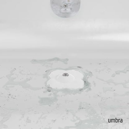 Umbra Bloom Drain Stop, Bathtub Drain Hair Catcher, 3-Inch, White | Silicone material, flexible and durable, fits standard drains, wipe or rinse clean, rust resistant - color: White