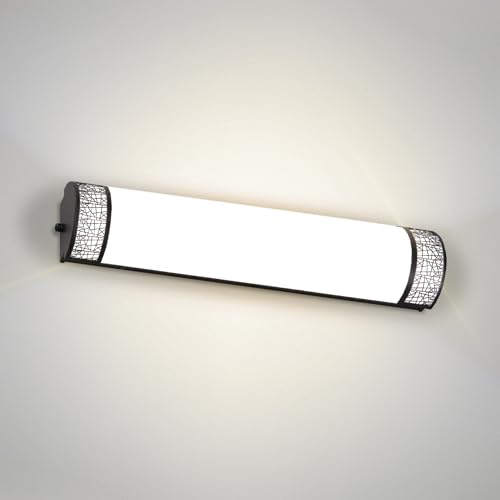 ASD 24 Inch LED Bathroom Vanity Light, 5CCT 2700K-5000K 25W, Dimmable Bathroom Light Fixtures, Modern Vanity Lights for Bathroom Lighting Fixtures Over Mirror, Wall Light Bar, Black, ETL - color: 24 Inch - Matte Black, size: 1 Pack
