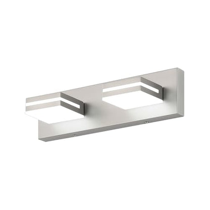 SineRise LED Modern Bathroom Vanity Light Fixtures, Modern Acrylic Bathroom Wall Lighting Fixtures Over Mirror, 2-Light, 15.5-Inch, Nickel, 100%-0% White - color: Nickel, 100%-0% White, size: 2-Light, 15.5-Inch