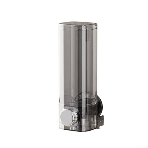 Wall-Mounted Soap Dispenser, 450ml Suction Cup No Drill Installation Gel Dispenser PET Material Space Saving Design for Bathroom Shower(Transparent Gray) - size: Transparent gray