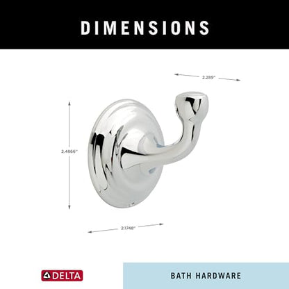 Delta Single Towel Hook for Bathroom or Kitchen| Polished Chrome | Windemere Accessories - size: (Pack of 1)