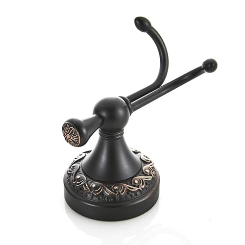 Antique Bronze Brass Bath Towel Hooks, Wall Mounted Bathroom Hardware Accessories,Pattern Carving Design - color: Robe Hook
