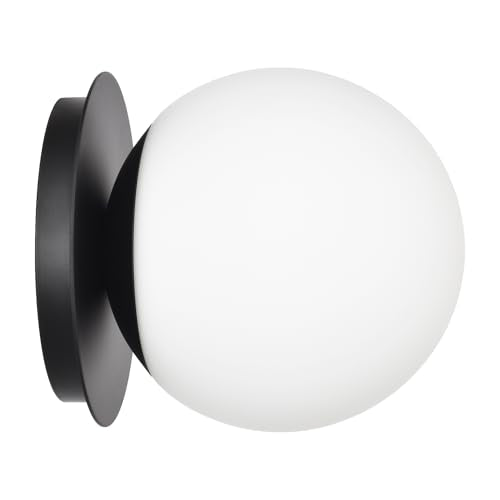 Wall Sconces, 1 Light Modern Globe Sconce in Matte Black, Wall Light for Bedroom Bathroom Living Room & Hallway Vanity Lighting, Ceiling Light Fixture - color: Matte Black, size: 1-Light