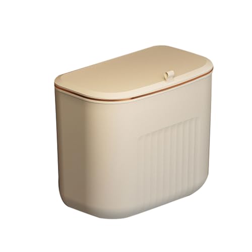 Hanging Trash Can,Wall Mounted Trash Bin Cabinet Door Hanging Trash Can No Drilling Required Suitable for Kitchen and Bathroom, White