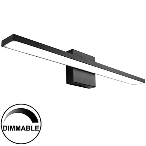 Ralbay 24 inch Dimmable Black LED Modern Vanity Light 24W Frosted Aluminum for Bathroom Vanity Lighting Fixtures Cool White 6000K - color: Black-Dimmable, size: 24 inch